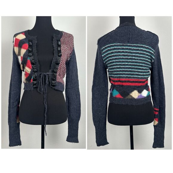 D.E.P.T. Cardigan Women Large (Fits like A Small) Wool Blend Open Front Sweater - Picture 1 of 16